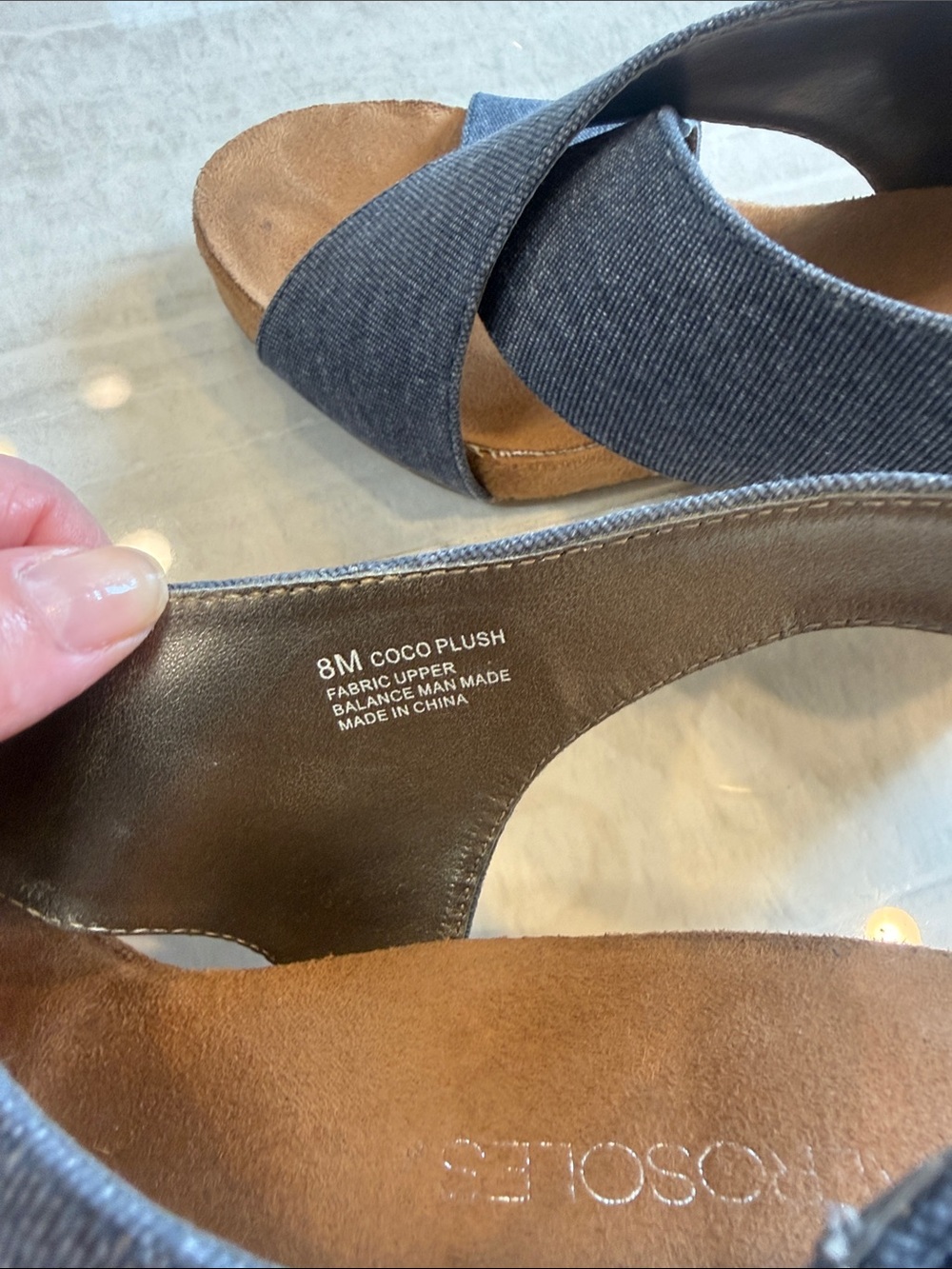 AEROSOLES Navy Crisscross Slingback Wedge Sandals - Picture 2 of 4